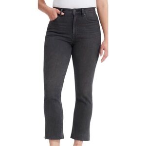 EVERLANE High Rise Kick Crop Washed Black Raw Hem Stretch Sz 28